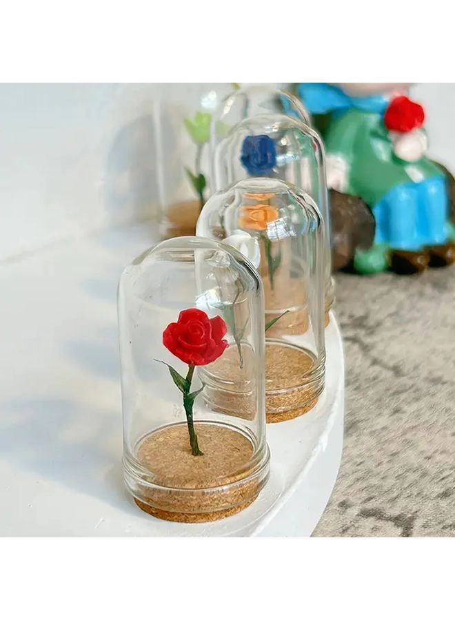 Generic Miniature Rose in Glass Dome - ABS
