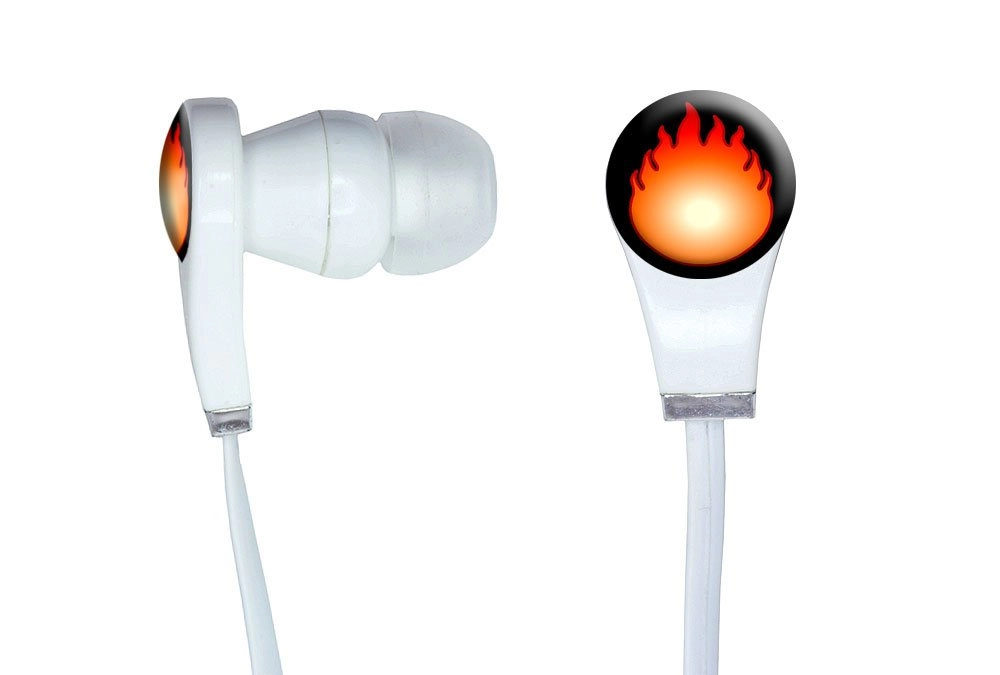 Graphics and More Fire Fireball Wired Earbud
