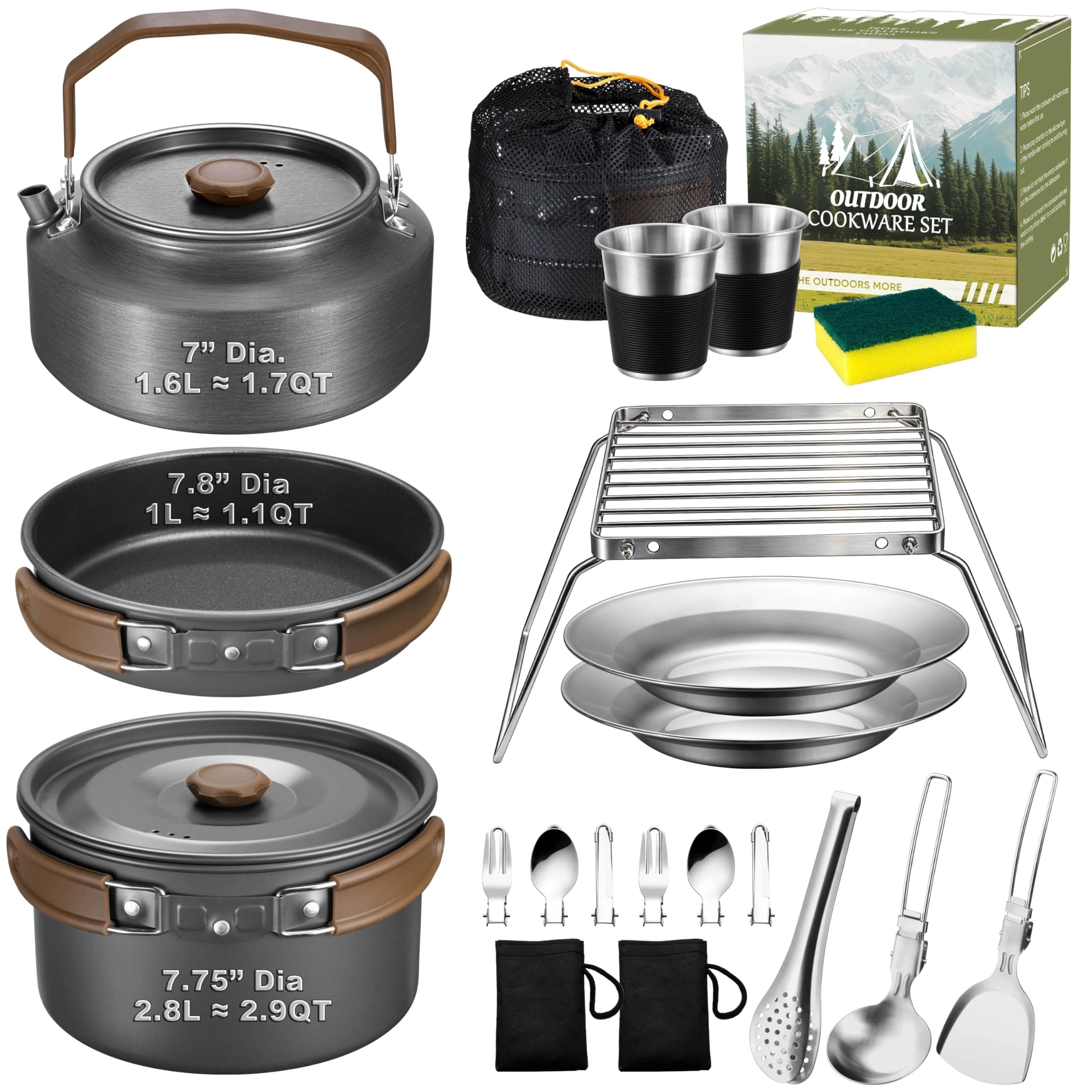 joyfair Camping Cookware Mess Kit - 18 Piece