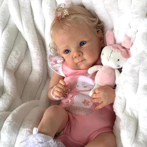 Reborn Baby Doll - 18 Inch Soft Cloth Body Blonde Hair Ages 3+