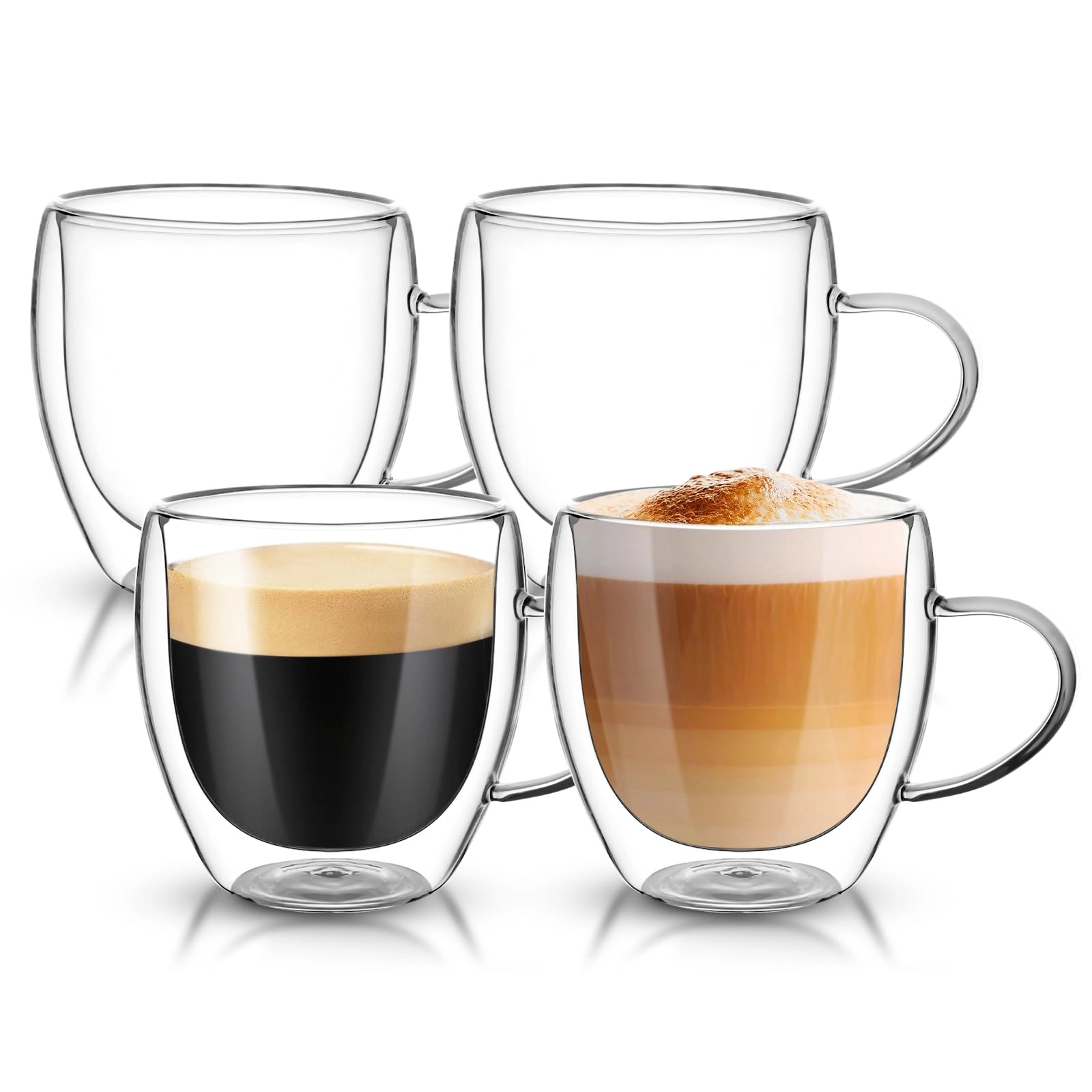 Dyserbuy Double Walled Glass Mug - 4 pcs - 250 ml