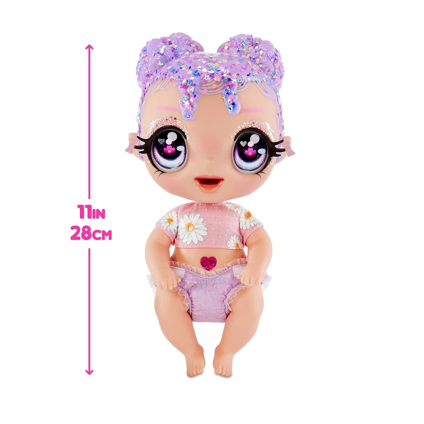 Lila Wildboom Baby Doll - Glitter 3 Magical Color Changes Purple Hair Ages 5+