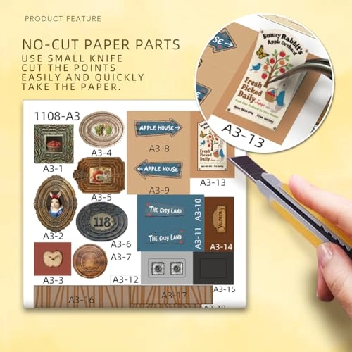 Miniature Wooden Dollhouse Furniture Kit - Creative Room 1:24