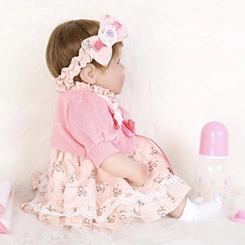 Reborn Baby Doll - 16 inch Pink Hairband Ages 3+