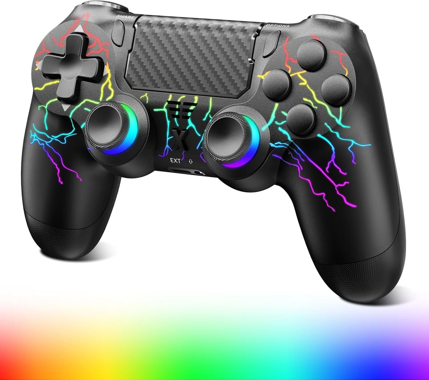 Puiseno Wireless Controller - RGB BLACK PS4 PS4 Slim PS4 Pro PC