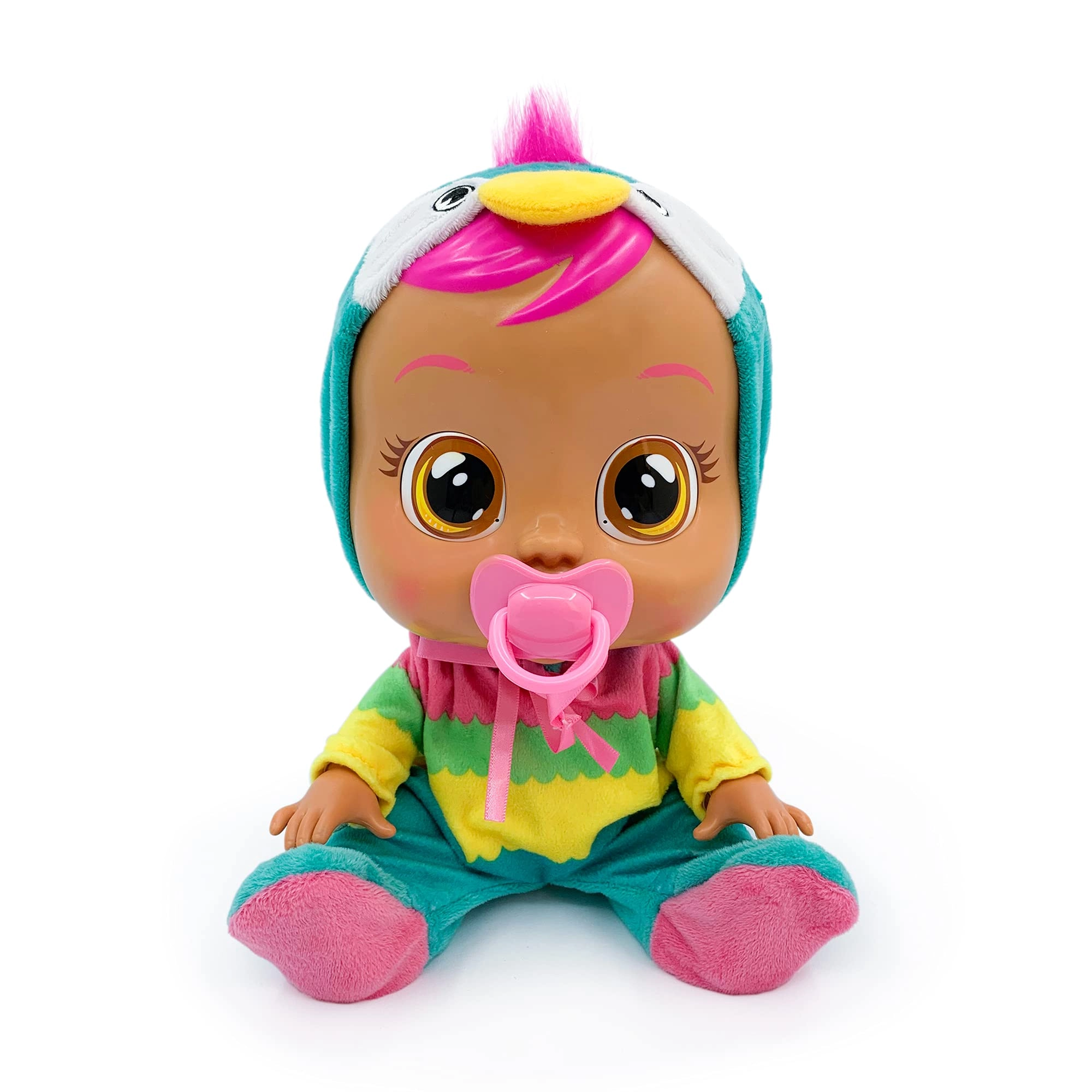 CRY BABIES Loretta Baby Doll - Pink Teal Yellow