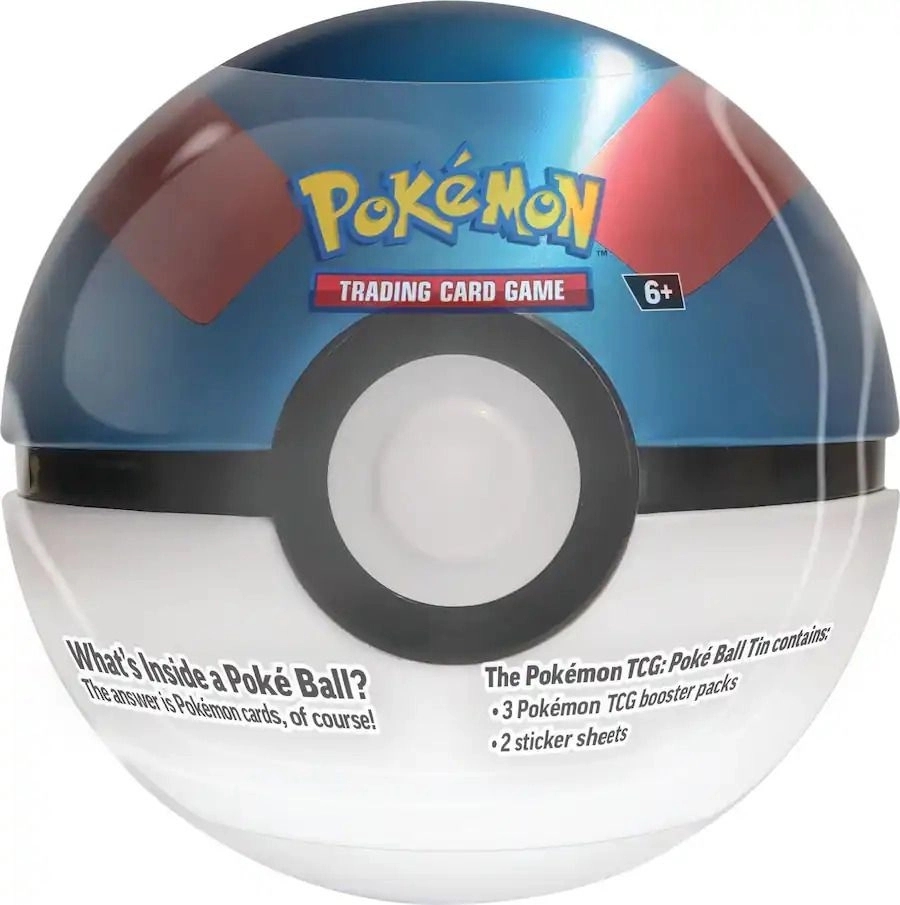 Pokeball Tin - 3 Booster Packs 2 Sticker Sheets