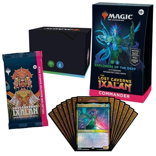 The Lost Caverns Of Ixalan Commander Deck - Explorers Of The Deep - 100-Card Deck + Collector Booster Sample Pack - 2-Card + Accessories