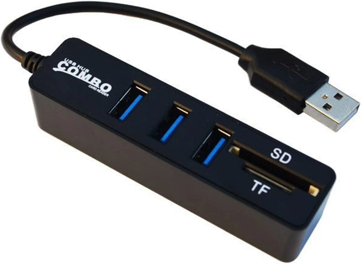 woobles USB Hub Adapter - 3 Port USB 2.0 TF/SD Card Reader 480Mbps