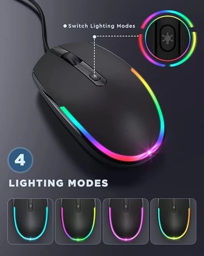 Wired LED RGB Backlit Mouse - USB