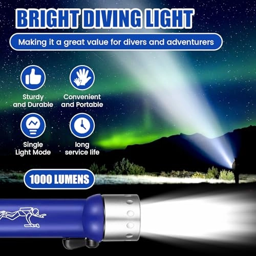 Diving Flashlight - 1000 Lumen T6 LED Waterproof Pack