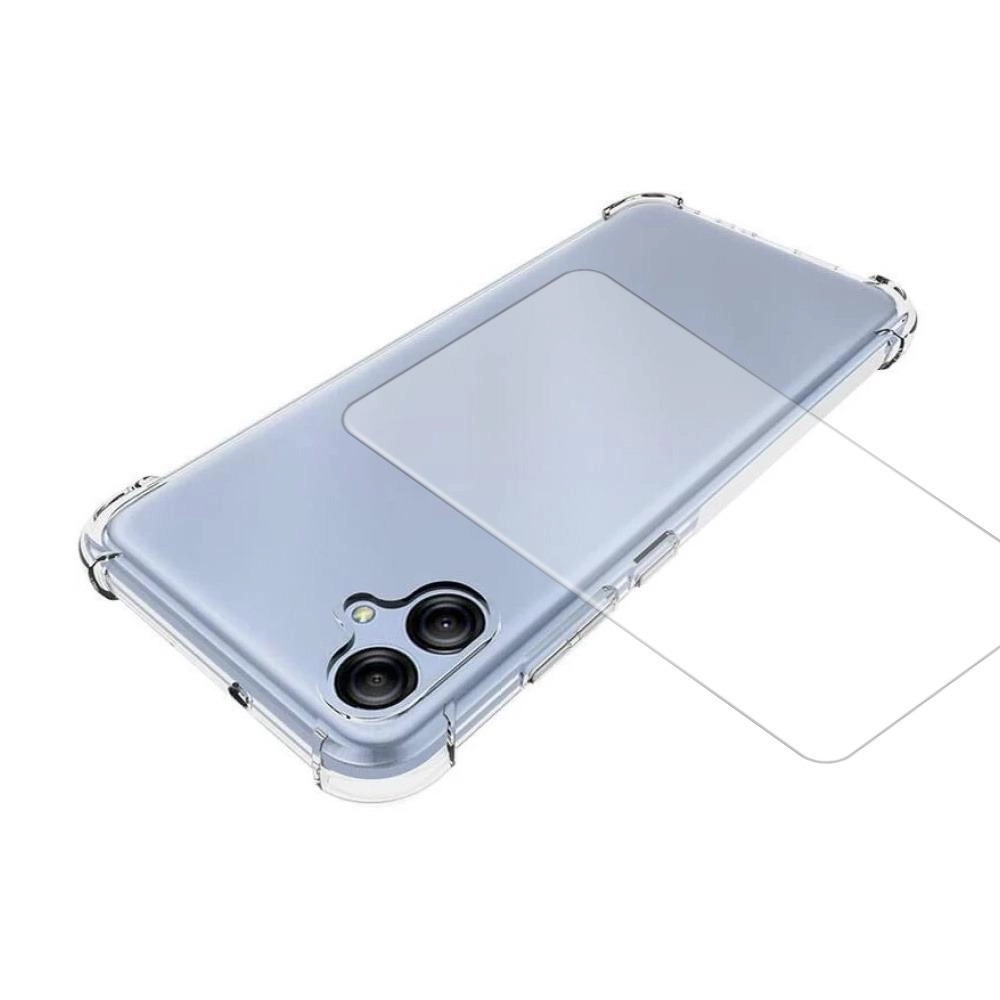 Transparent Cover - White + Tempered Glass for Samsung A07