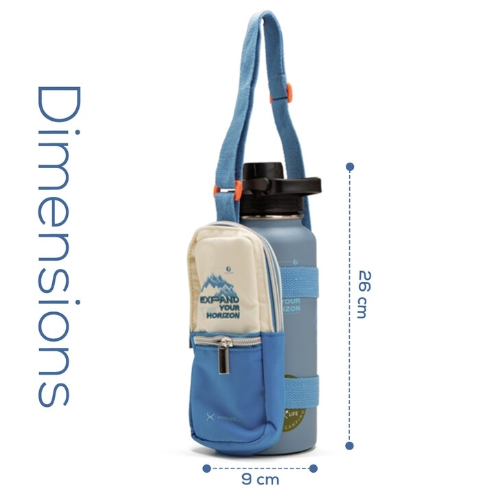 Vacuum Insulated Travel Water Bottle w/ Sling Bag - 950ml