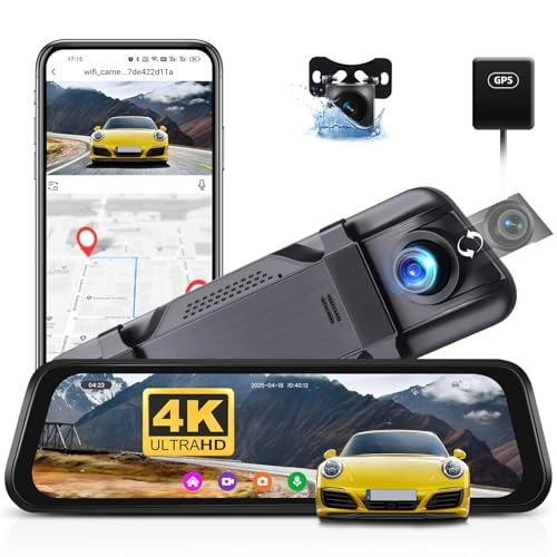 9.66 Inch Mirror Dashcam - 4K 25FPS
