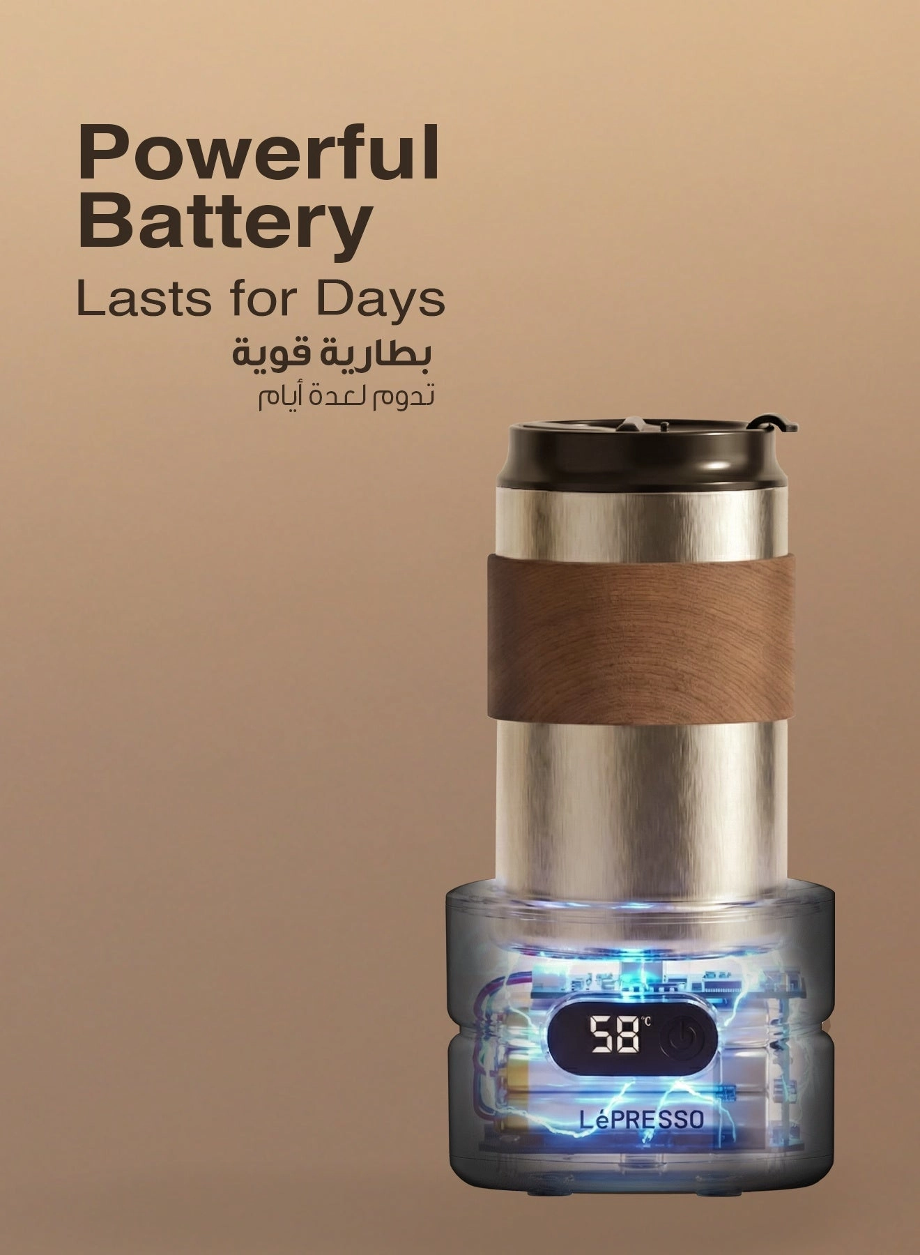 Quattro 4-In-1 Outdoor Coffee Set - 150mL 1200mAh Hand Grinder