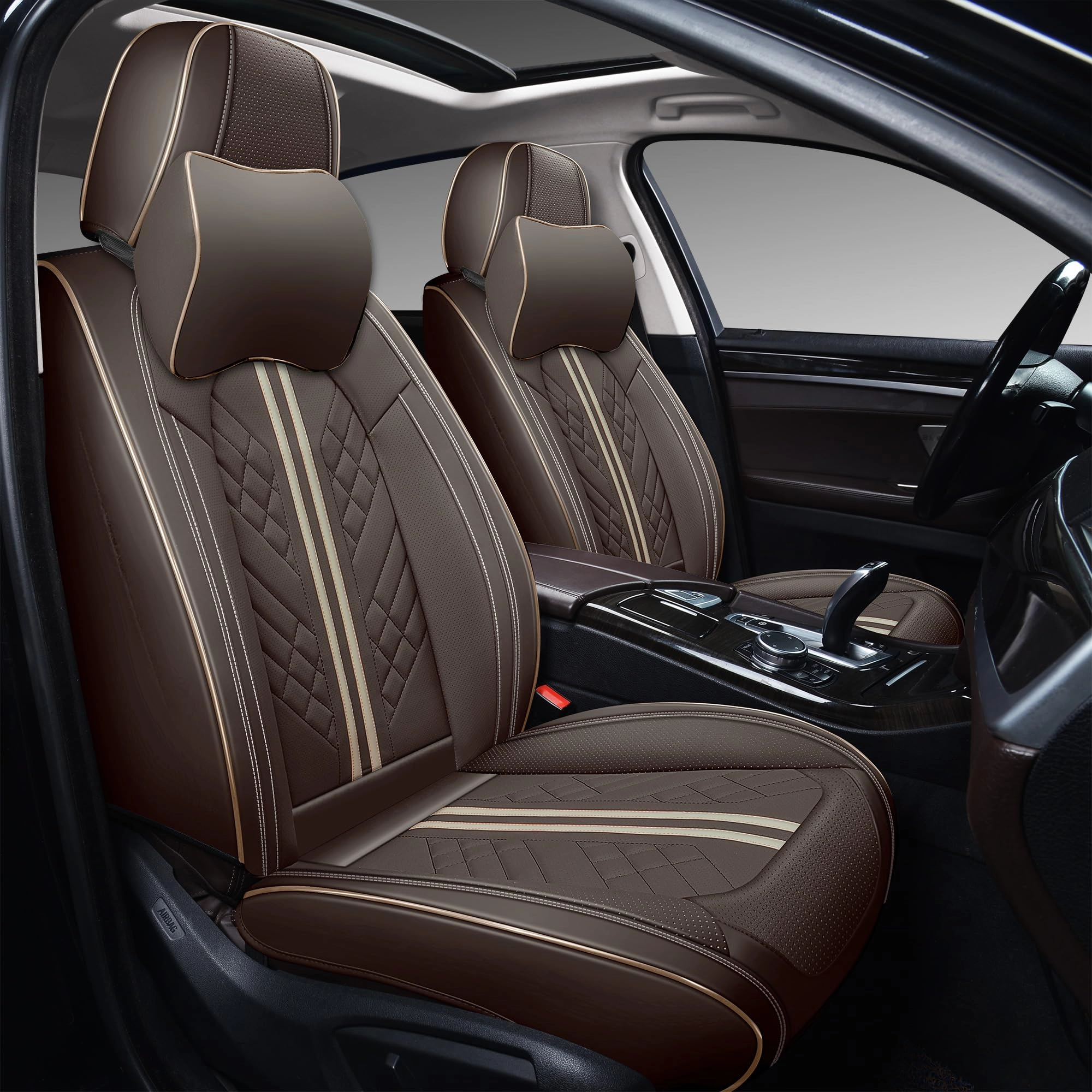 GXT Car Seat Covers - Front Seat 2 Pack Coffee