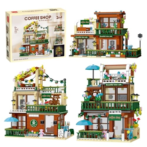 Street View Coffee Shop City Building Set (FJ9567) - Modular LED Lighting