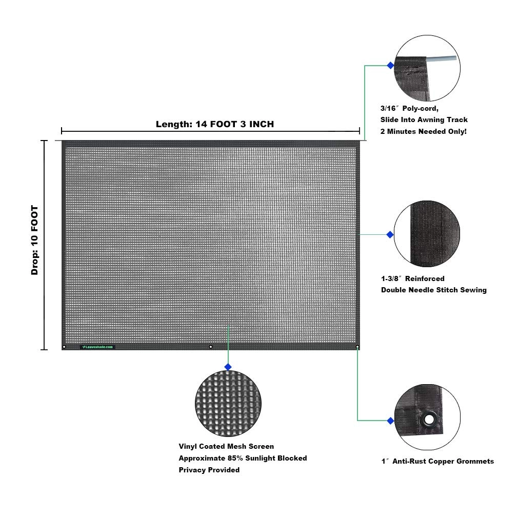 RV Awning Sun Shade Screen