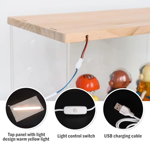 Acrylic LED Display Case - Wood