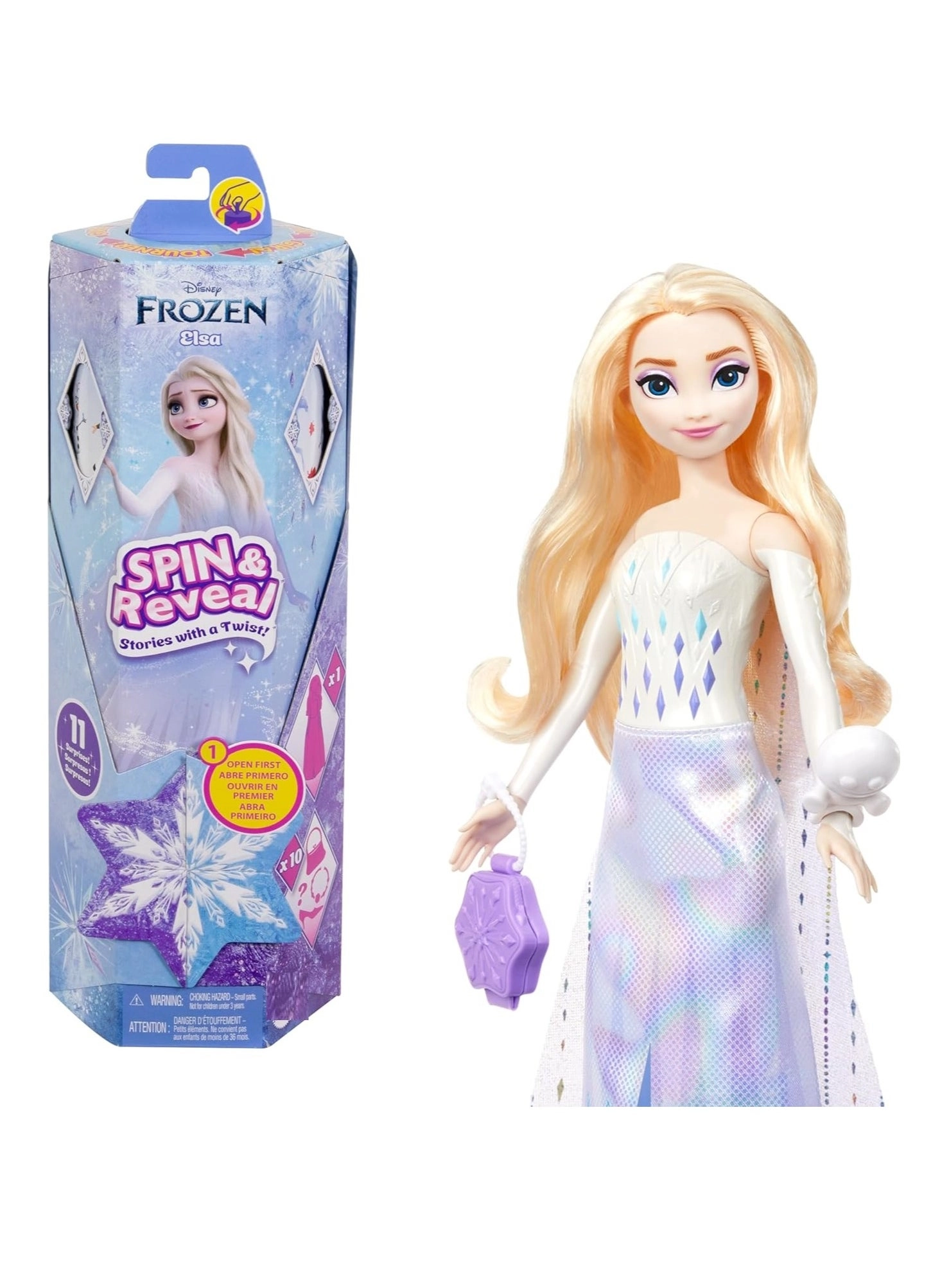 Elsa Fashion Doll - Frozen Spin & Reveal 11 Surprises