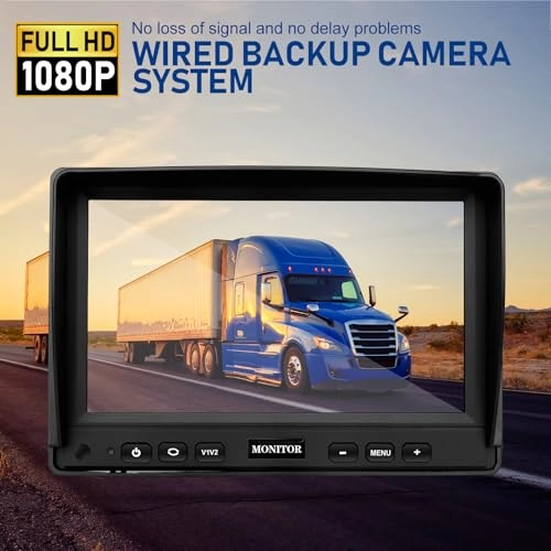 LCD Monitor - 7 inch 1080P + Rear View Camera - 170° 4IR Night Vision