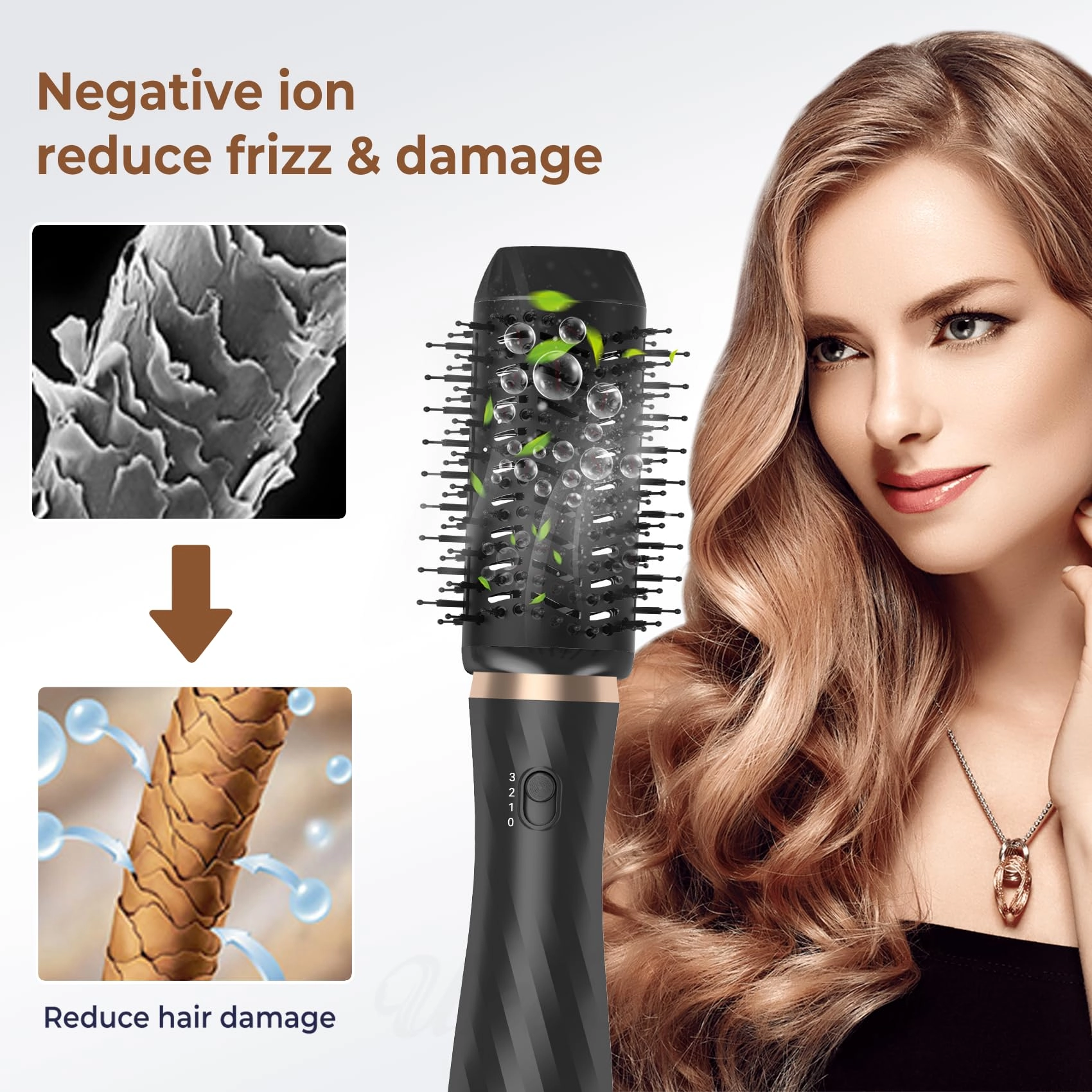 6 in 1 Hair Dryer Brush - 700 watts Gold