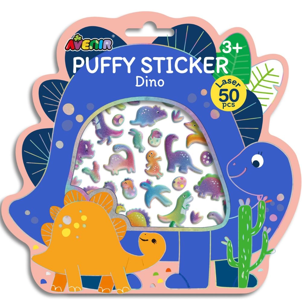 Avenir Dino Sticker Book Puffy 50 pcs