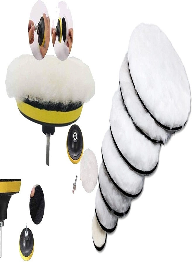 Extension Shaft - 4"inch + M14 Extension Shaft + Brass Nylon Bristle Brush - 12 Pieces + Polishing Pads + Backing