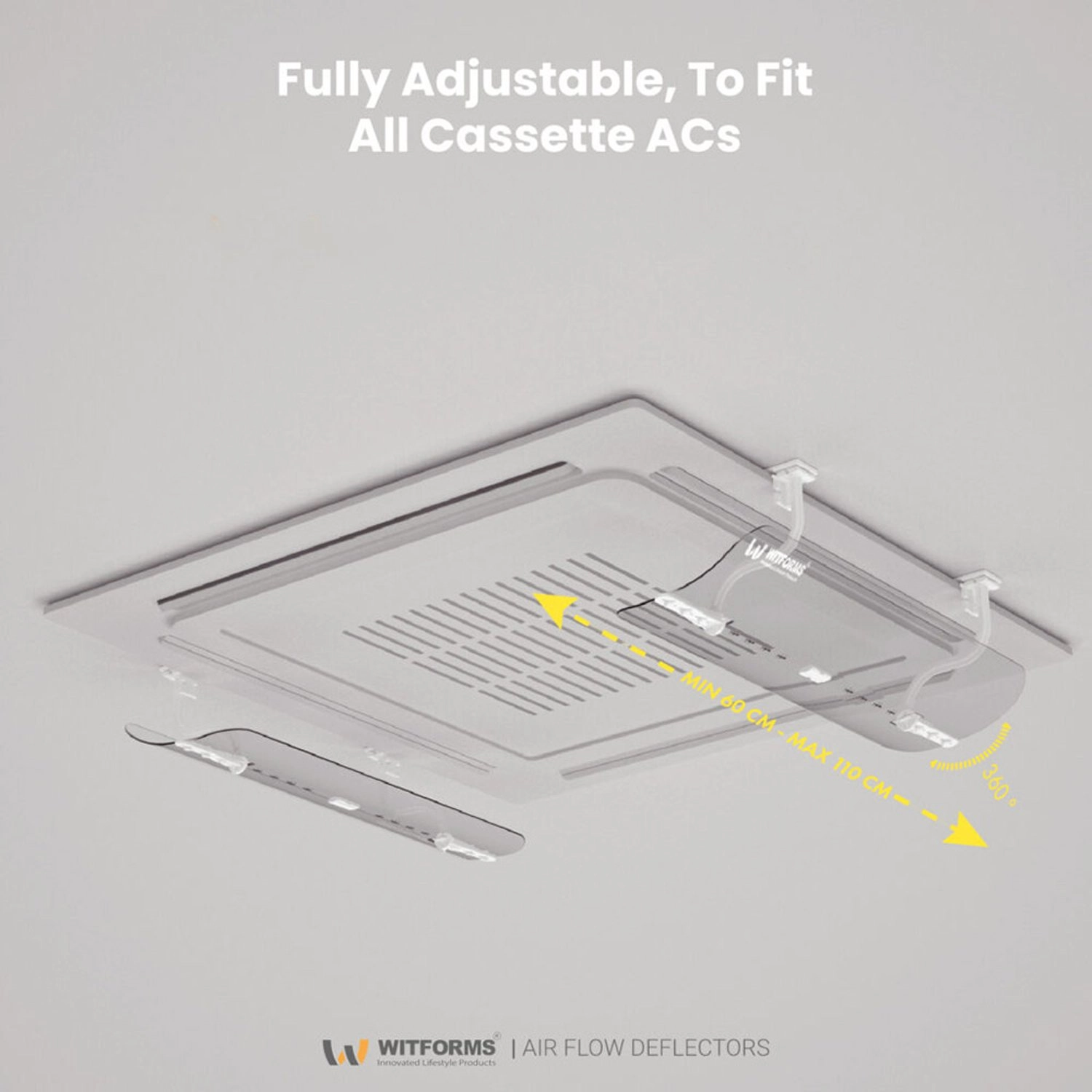 Cassette AC Air Deflector - Transparent 50cm-60cm