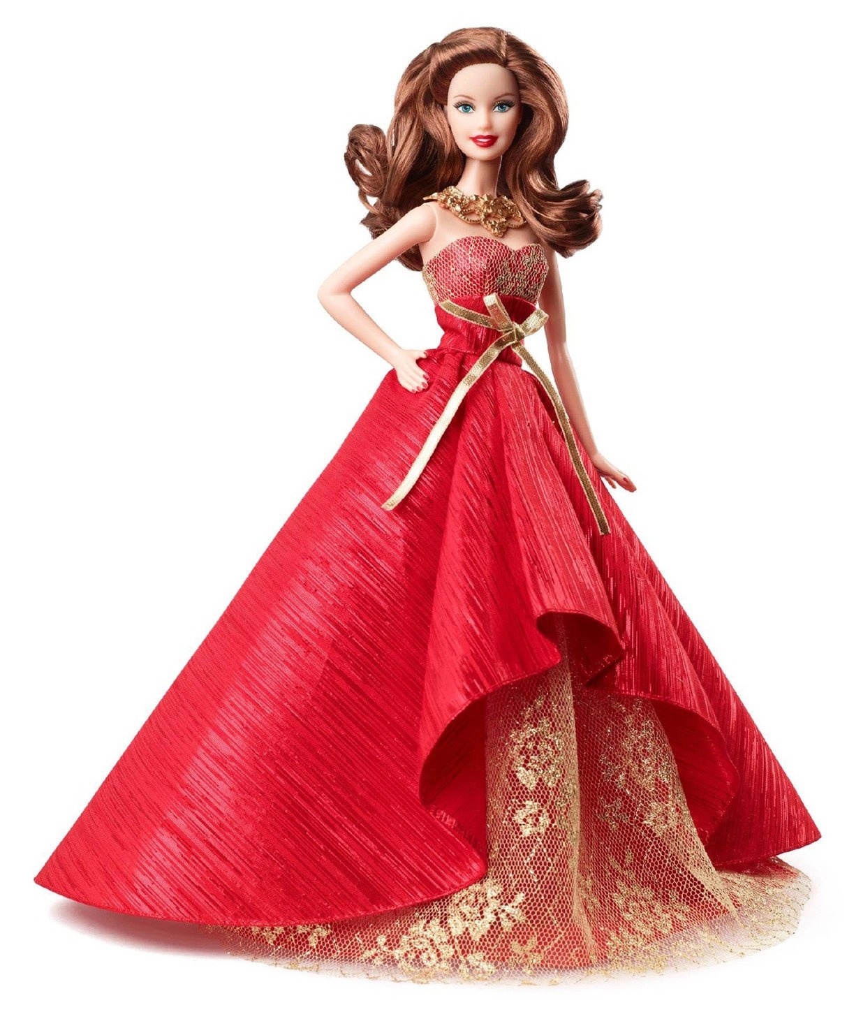 Barbie Collector 2014 Holiday Doll - approx. 11.5" tall Plastic Brunette Ages 6+