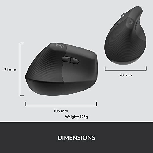 Lift Left-handed Vertical Ergonomic Mouse - Wireless