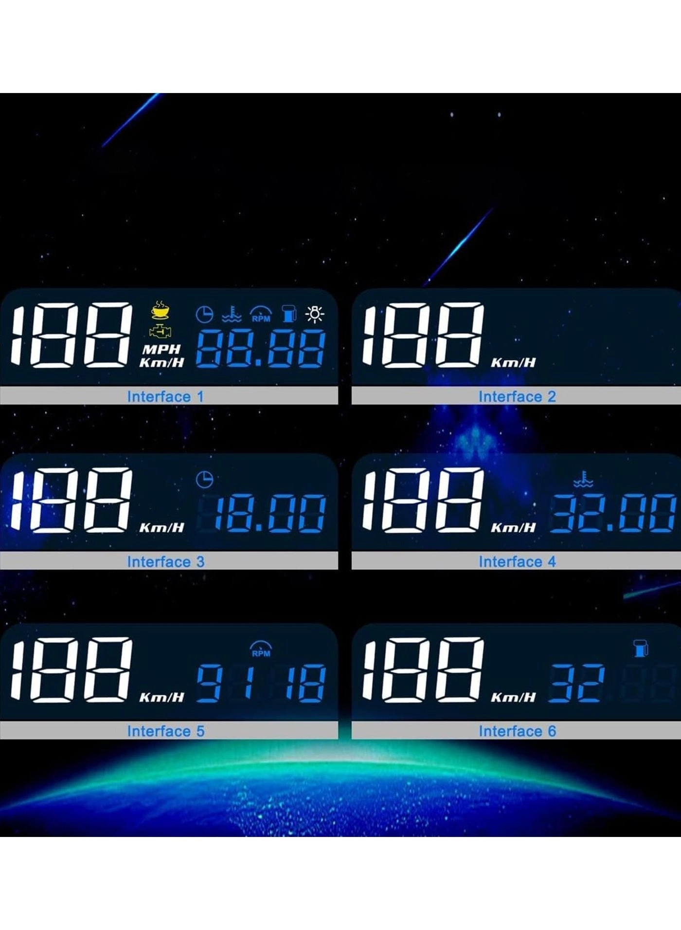 Head Up Display - OBD2 GPS Dual System Digital Speedometer KMH MPH