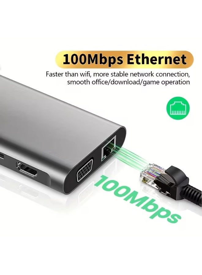 11-in-1 USB-C Hub - USB Type C MacBook Windows Laptop