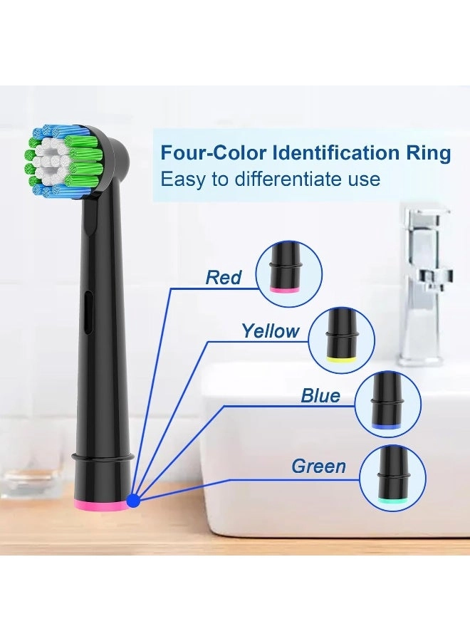 Precision Replacement Brush Heads - 16 Pack 8pcs White 8pcs Black