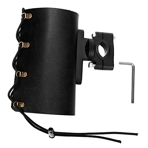 Adjustable Motorcycle Cup Holder - PU Leather Black