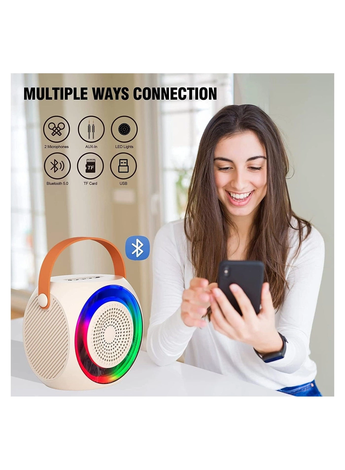 Karaoke Machine - 2 Wireless Microphones 10W