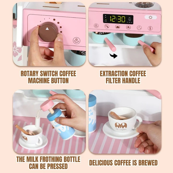 Kids Wooden Kitchen Playset With Accessories (5551007-MSN24002)