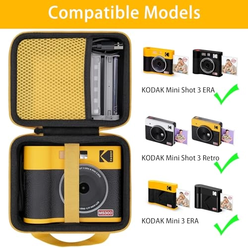 Hard Travel Case Replacement for KODAK Mini Shot 3 ERA / Mini Shot 3 Retro 4PASS 2-in-1 Instant Camera and Photo Printer - 16.99 x 13.39 x 8.69 cm KODAK Mini Shot 3 Retro 4PASS 2-in-1