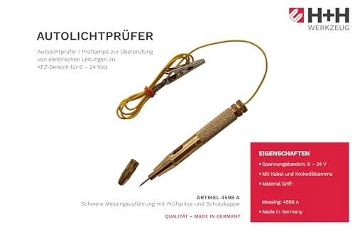 4598A Car-Light Tester - 6 – 24 Volt With cable and alligator clip