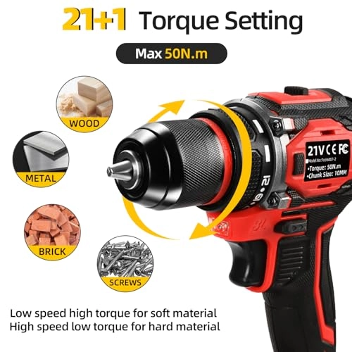 Power Drill Driver - 2.0Ah 21V Bundle