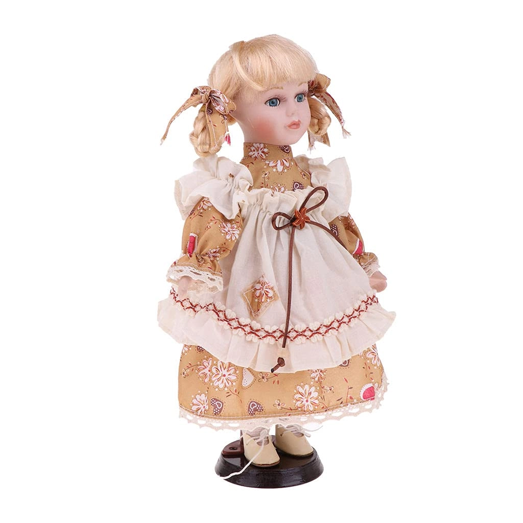 ZF4KYHY Doll - 12inch Porcelain Yellow Clothes