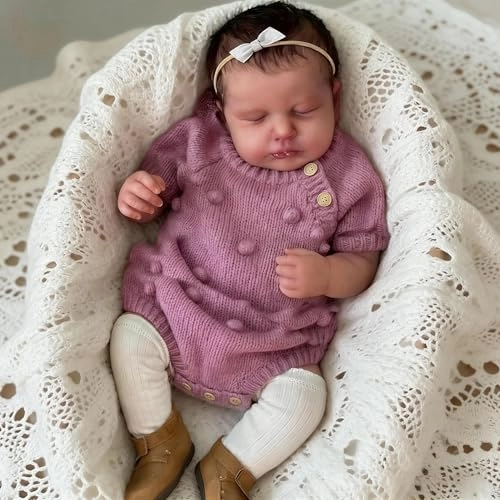 LOULOU Reborn Baby Doll - 20 Inch Soft Cloth Body & Vinyl Limbs Sleeping Ages 3+