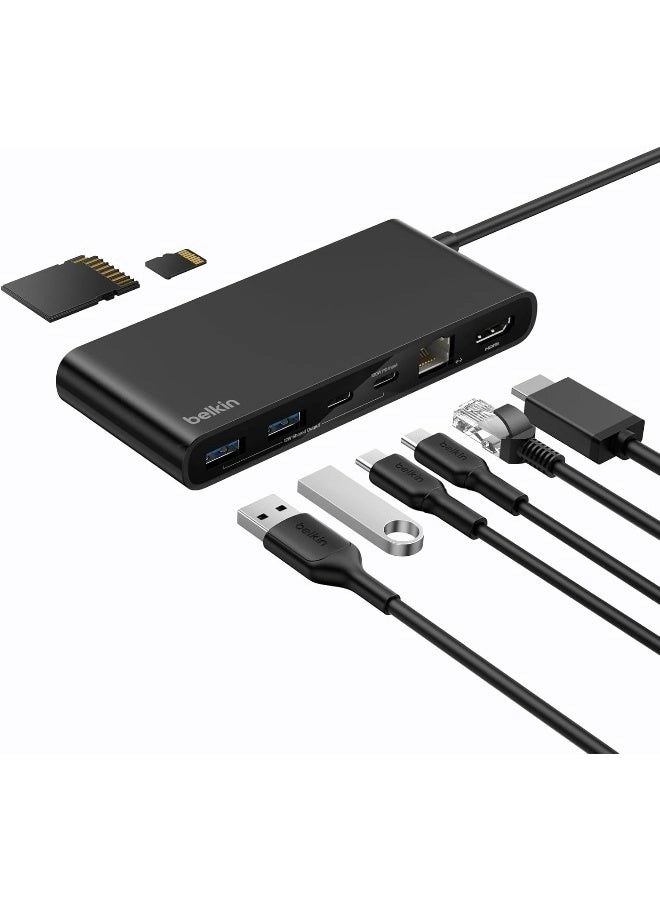 8-In-1 USB-C Multiport Hub Adapter - 100W Power Delivery 4K 60Hz 2.5 Gbps