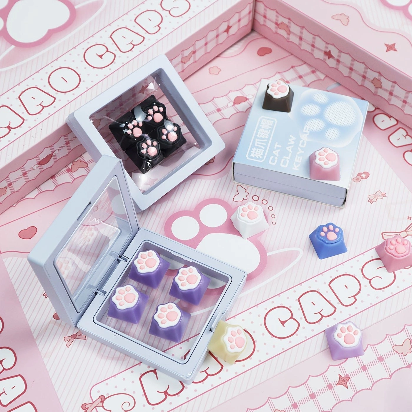 Generic Cat Paw Heart Keycaps