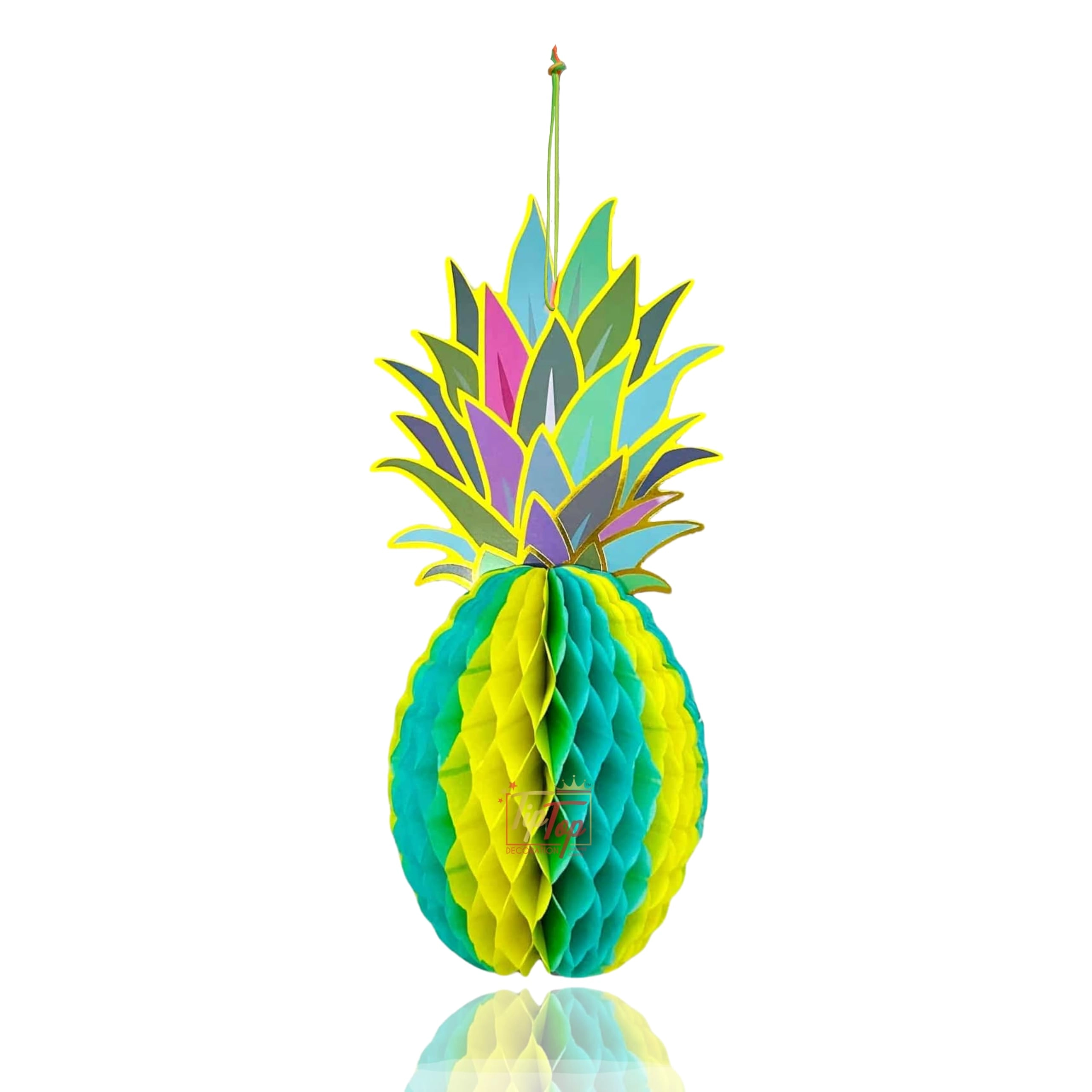 TIPTOP DECORATION, Mumbai, IN. 3d Paper Folding Pineapple - Pack of 1 Luau