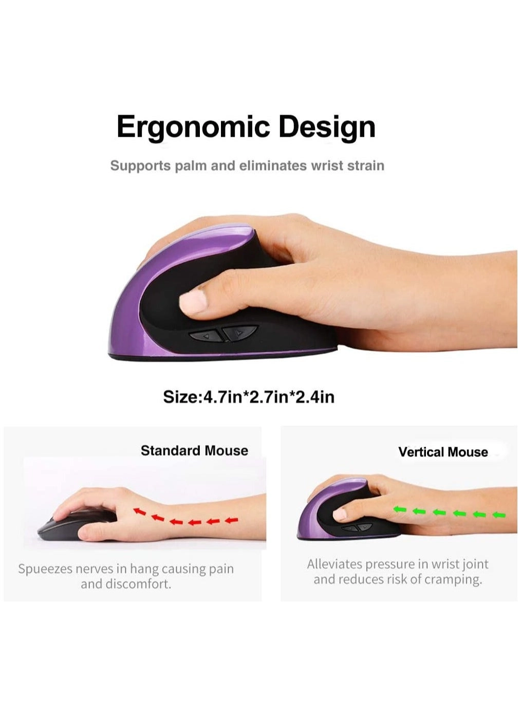 SMK-3381 Ergonomic Vertical Mouse - Wireless