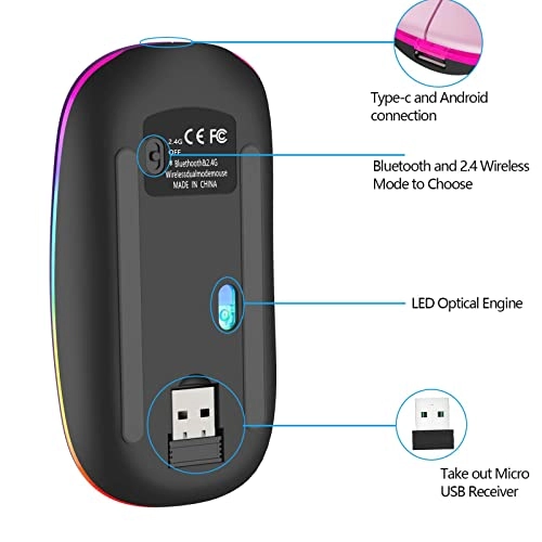LED Slim Rechargeable Mouse - Wireless