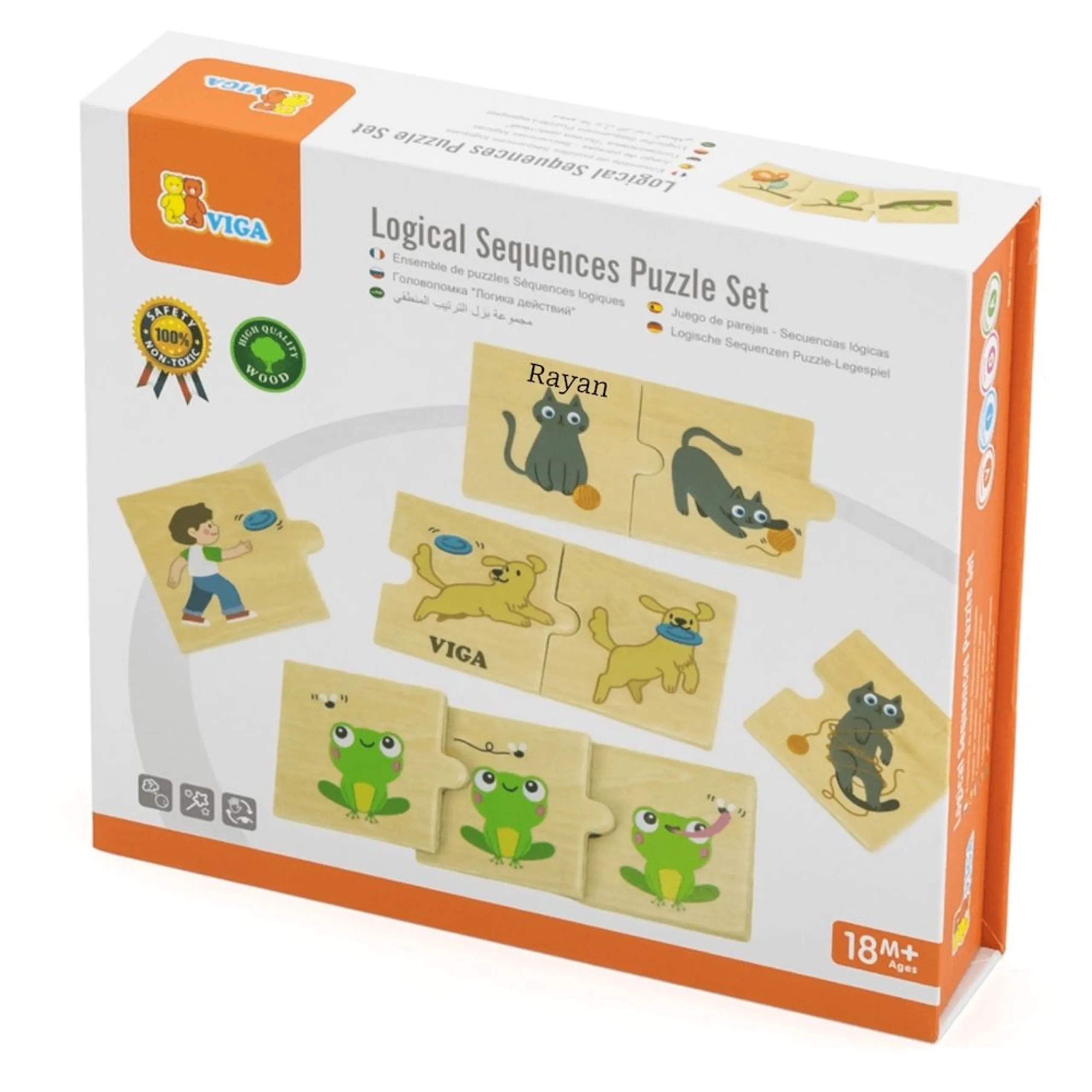 Logical Sequences Wooden Puzzle Set - 18 months+ 24 pieces