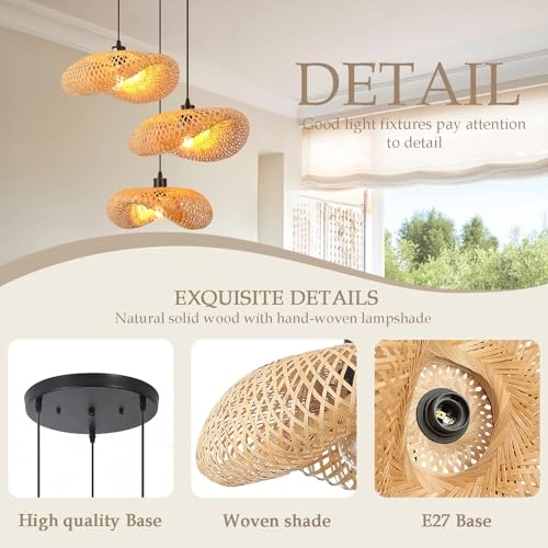 Boho Chandelier - 60cm E27 Bamboo