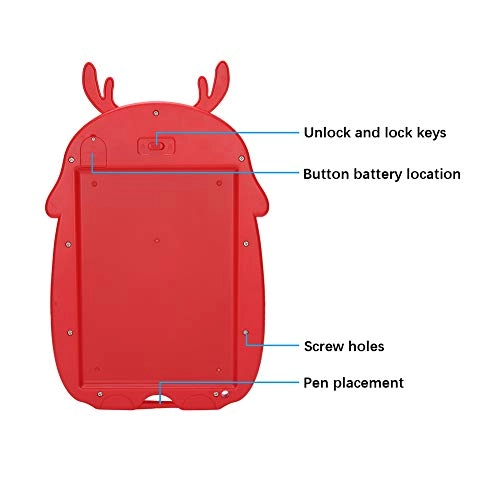 LCD Writing Tablet - 12 Inches Pink Pressure Sensitive